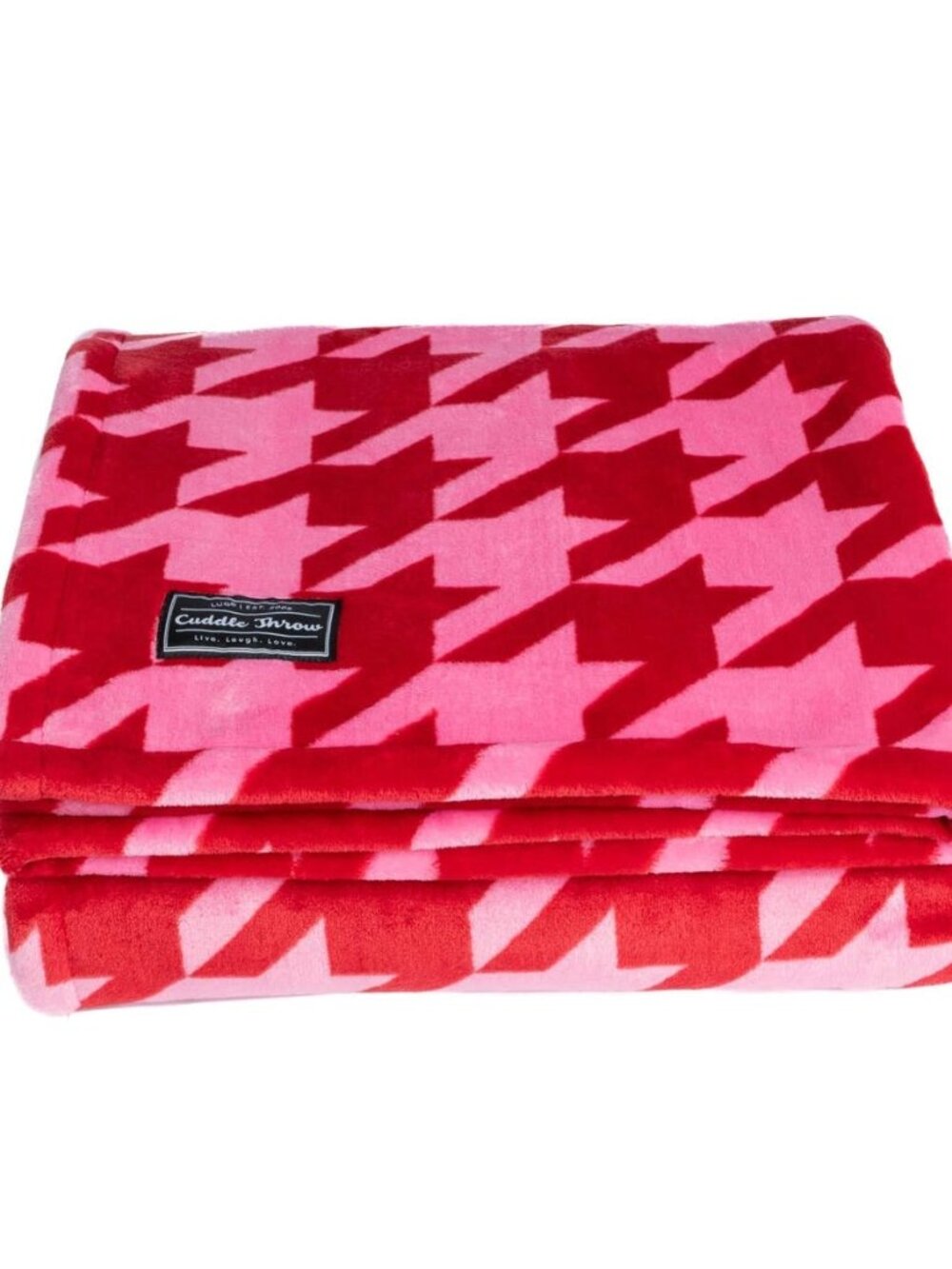 LUG - Cuddle Throw in Pink Micro Houndstooth